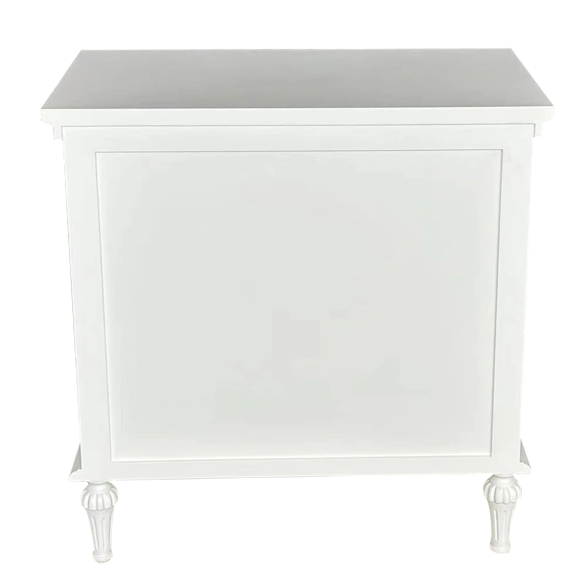 Traditional Design Vintage Hamptons Style White Solid Birch Wood Nightstand Bedside Table Cabinet with Drawers HL129-75