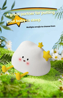 Veilleuse LED Nuage en Silicone avec Lumière Chaude, Changement de Couleur, Contrôle Tactile, Rechargeable et Dimmable pour Bébés et Enfants