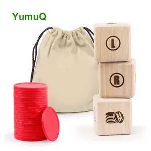 Yumuq Góc Tròn Gỗ Sáng Tạo Ném Trò Chơi Để Chơi Với Sân Trống Lớn Bằng Gỗ Dice Màu Cube Set Cho Gia Đình