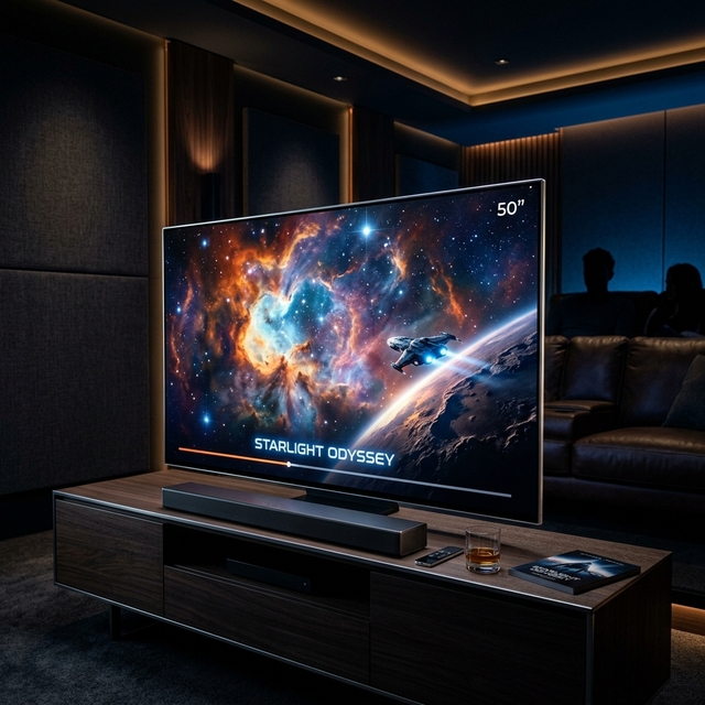 Weier 50 Inch QLED 4K Smart TV Slim Frameless Quantum Dot for Living Room Entertainment