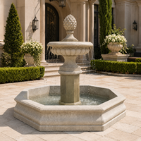 Fuente de jardín exterior con esculturas de figuras clásicas y fuente de agua de mármol arenisca amarilla para plaza