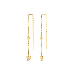Gioiello di lusso 925 orecchino filettato cuore a catena lunga in <span class=keywords><strong>argento</strong></span> Sterling - Product Image 1