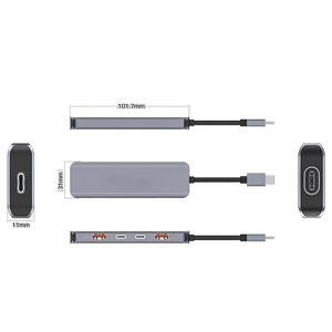 OEM 10Gbps USB3.2Gen2 <span class=keywords><strong>USB</strong></span> <span class=keywords><strong>C</strong></span> ฮับ5-in-1 Docking Station 100W PD Flash CHARGING <span class=keywords><strong>USB</strong></span>-A + <span class=keywords><strong>USB</strong></span>-<span class=keywords><strong>C</strong></span> สำหรับแล็ปท็อป MacBook pro/air - Product Image 4