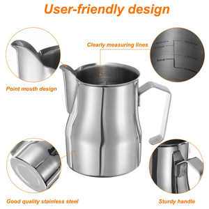 เหยือกนมสแตนเลส 304 เหมาะสำหรับกาแฟลาเต้ นมฟองนม - Product Image 4