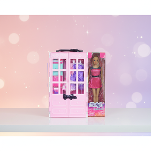 Set de Armario de Vinilo Duradero para Muñecas de Moda, Tamaño Viaje, Cuerpo Moldeado por Soplado, Empaquetado en Caja con Ventana - Product Image 1