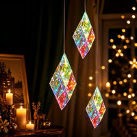 Pendentif LED diamanté irisé fait main pour décorations de fête, mariage, sapin de Noël, extérieur et jardin