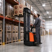 NOBLELIFT Chariot élévateur autoporté 1,6T PS16NW Mât à trois sections LiFePO4 24V 200Ah Propulsion arrière Pneus en polyuréthane Relevage sans effort Charge rapide ISO