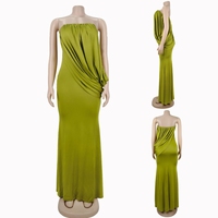 J797 Robe longue tube sans manches tendance pour femme, style streetwear sexy, élégante et unique, couleur unie, pour l'été