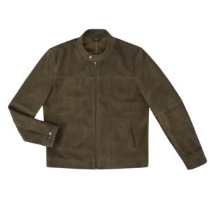 Custom 100% Genuine Olive Goat <b>Suede</b> Leather <b>Men</b>’s <b>Jacket</b> Private Label OEM/ODM Bulk Wholesale Fashion Luxury Style - Product Image 1