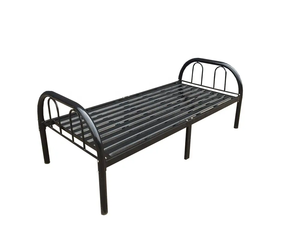 free sample factory price heavy duty painting iron metal bed single bed frame metal