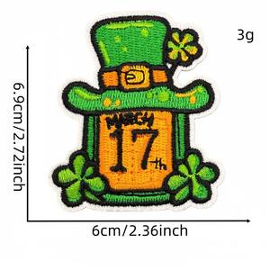 Patchs brodés à repasser à thème Saint-Patrick, vert Irlande, vente chaude, stock en vrac, prix bas, décoration DIY - Product Image 3