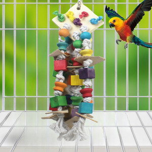 Multicolore grandi giocattoli pappagallo in legno naturale africano Grey Uccello giocattolo da masticare per africano Grey pappagallo - Product Image 6