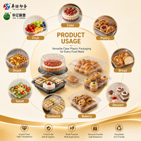 Plateau alimentaire en plastique transparent en forme de fleur, jetable, pour servir des collations et des desserts