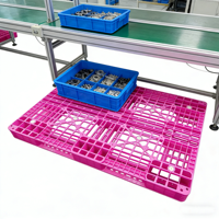 Palette en plastique Euro industrielle hygiénique robuste de qualité alimentaire, renforcée, antidérapante, simple face, 4 directions, RFID personnalisable
