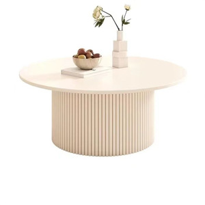 Mesa de Centro de Piedra, Mesa de Centro Redonda Compacta y Moderna Minimalista para Apartamentos Pequeños, Mesa Auxiliar de Perfil Bajo - Product Image 4