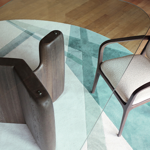 Tavolo da Pranzo di Alta Gamma Unico e Moderno <span class=keywords><strong>in</strong></span> <span class=keywords><strong>Legno</strong></span> Massello Fatto a Mano 6 Posti Rettangolare con Piano <span class=keywords><strong>in</strong></span> Vetro Temperato Arredamento per Soggiorno - Product Image 6