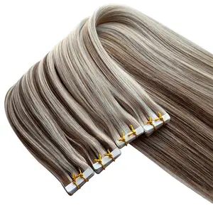 100% Virgin Remy Russian Tape Human Hair Extension Invisible Double Drawn Remy Tape In can offer free sample