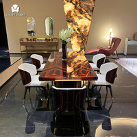 Ensemble de table à manger moderne en bois de l'usine de Foshan, 8 places, ensemble de table à manger de luxe 6 places avec chaises, meubles de salle à manger pour villa