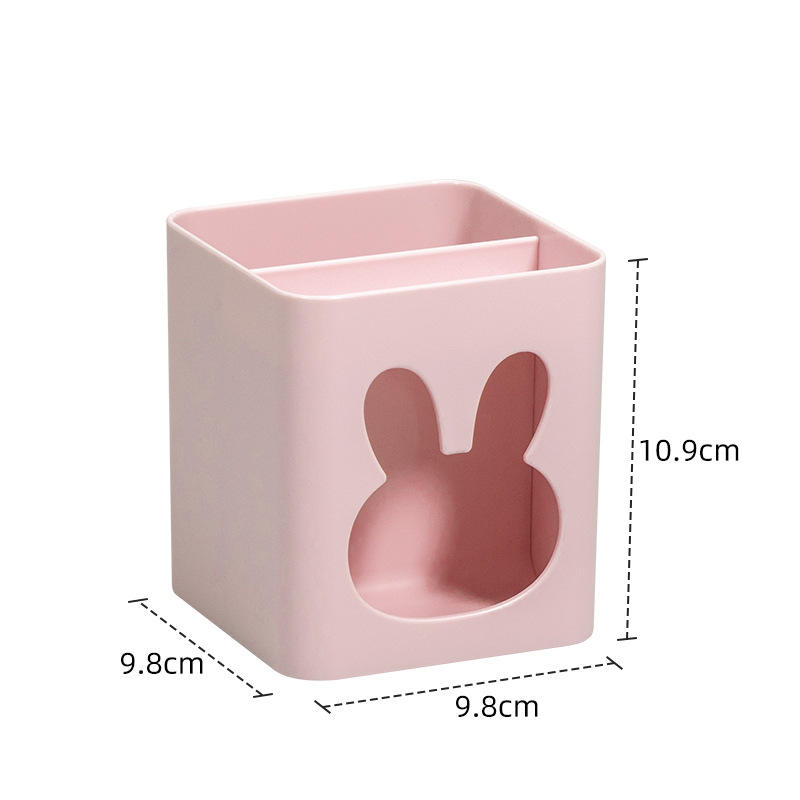 Kawaii clear Plastic Stationery Storage Box Desktop Cute Pen