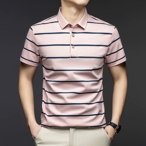 <span class=keywords><strong>Polo</strong></span> en coton rayé personnalisé pour homme, à manches courtes, col rabattu, style tendance, nouvelle collection été, vente en gros - Product Image 5