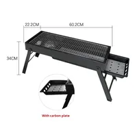 Barbecue au charbon de bois d'extérieur, carré, sans fumée, pliable, portable, facile à nettoyer, four domestique pour rôtir la viande