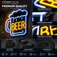 Enseigne néon LED 3D personnalisée, design logo vintage, étanche IP68, alimentation DC, pour bar, garage, café, club, décoration murale