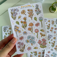 Feuilles d'autocollants transparents découpés à la forme, motif mignon Kawaii holographique, vinyle auto-adhésif de haute qualité