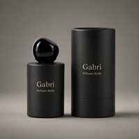 Flacons de parfum vides en verre de 30 ml, 50 ml, 100 ml, de luxe, avec boîte, logo personnalisé, flacon de parfum rond noir, marque privée