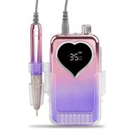 Machine à ongles professionnelle en forme de cœur, 35000 tr/min, couleur dégradée, portable et silencieuse, avec poignée sans balais pour bureau