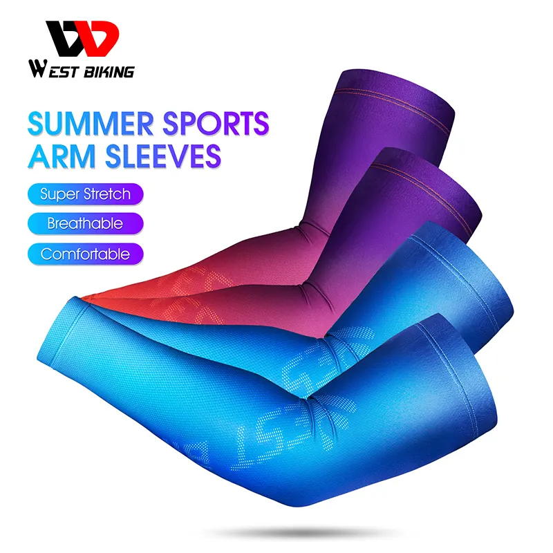 WEST BIKING Cycling Tattoos Arm warmers Men Women Elastic Breathable Arm Sleeves Bicycle Tattoos Outdoor Sports Bike Arm Sleeves