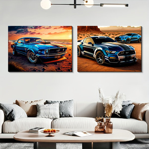 Tableaux et affiches modernes sur toile avec motifs de voitures de course et de peinture automobile, décorations murales pour salon et hall d'entrée - Product Image 4