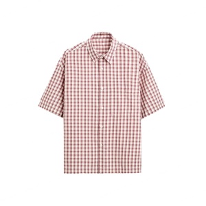 Chemise à carreaux classique pour homme, coupe ample, 100% coton, manches courtes, style tendance - Product Image 5