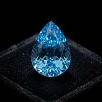 Diamant bleu en forme de poire cultivé en laboratoire, certifié IGI, clarté VS2, taille poire fantaisie, diamant non monté, modèle LG29 AURA LUXURIA