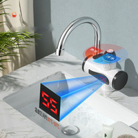 Robinet chauffe-eau électrique instantané pour cuisine Robinet d'eau chaude rotatif à 360 ° avec affichage LED Robinet chauffant rapide pour salle de bain