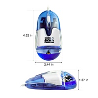 Souris filaire USB ovale en acrylique avec logo personnalisé, motif animal classique, liquide aquatique unique, pour ordinateur