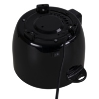 Cuisinière à riz électrique automatique 0,6 L 350 W, mini, forme tambour, en alliage d'aluminium, avec cuve intérieure amovible antiadhésive, couvercle en verre et tasse doseuse