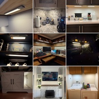 Lumière LED sous-armoire à détecteur de mouvement, moderne, rechargeable, ultra-lumineuse, 3 couleurs, 5 niveaux de luminosité réglable, éclairage magnétique pour placard, cuisine