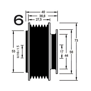 Kuhner compatível สำหรับวอลโว่ S60 D5ดีเซล I alternador dispositivo de Rueda lipre CON 120 KW Y 163 HP desde 01-2001 04-2010 - Product Image 3