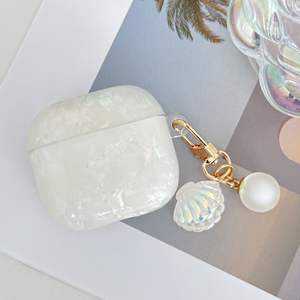 Étui rigide pour écouteurs de luxe en coquille de perle mignonne pour <span class=keywords><strong>AirPods</strong></span> 3 housse de casque avec étuis de casque porte-clés - Product Image 3