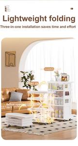 Xách Tay Bánh Có Thể Gập Lại Nhựa Ngăn Kéo Lưu Trữ Xe Đẩy Cán Giỏ Hàng Với Nhiều Lớp Cho Nhà Văn Phòng Vườn ZG-551222T - Product Image 3