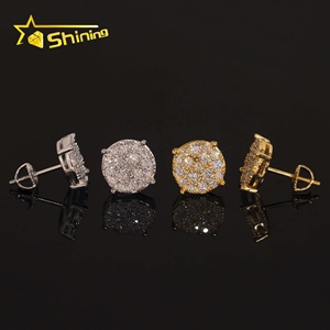 USA Warehouse Fast Shipping Sterling Silver 925 Iced Out VVS Moissanite Lb Diamond <strong>Fine</strong> Jewelry Stud <strong>Earrings</strong> - Product Image 3