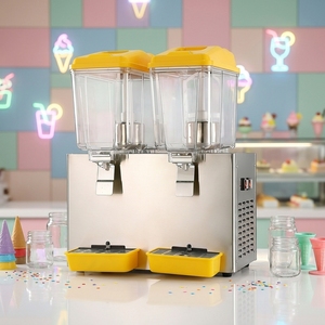 Distributeur de jus de fruits et de thé au lait en acier inoxydable, qualité commerciale, 2 robinets, robinet de distribution de qualité supérieure - Product Image 3