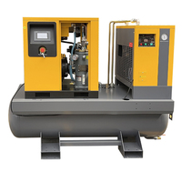Compresseur d'air industriel monophasé tout-en-un à vis 7,5/11/15 kW, alimentation CA, moteur et roulement refroidis par air, faible niveau sonore
