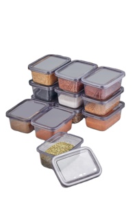 Ensemble de bacs de rangement pour aliments Organisateur de réfrigérateur Support de rangement pour aliments Empilable en plastique avec poignées pour garde-manger Type de magasin en plastique - Product Image 2