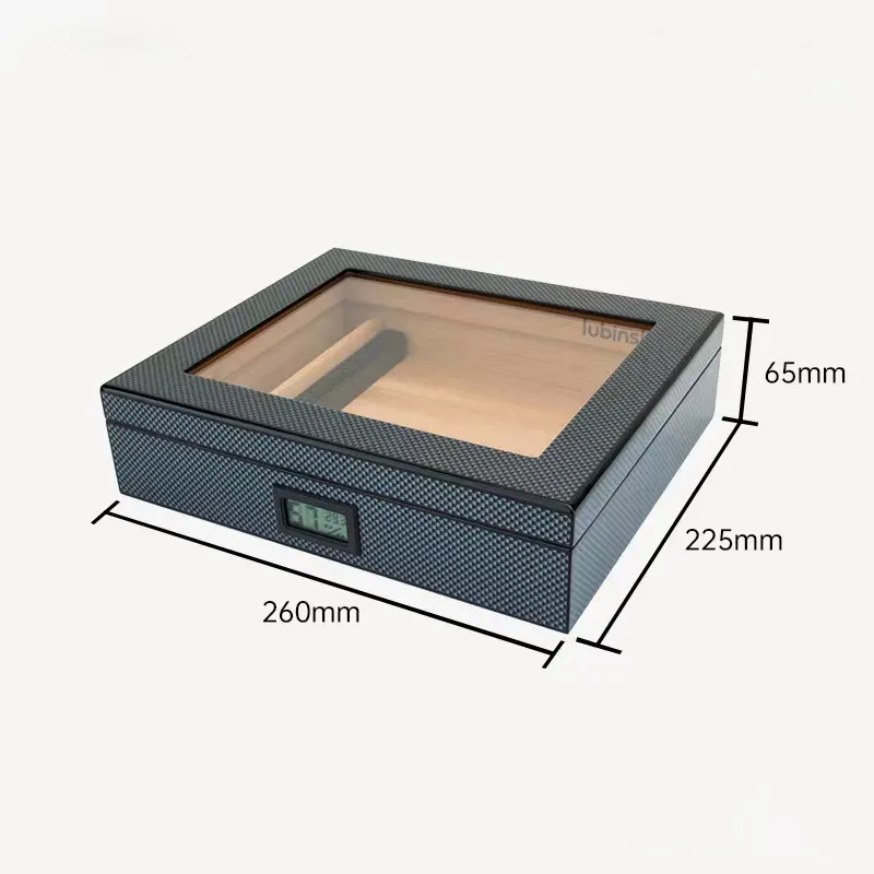 Кедровый деревянный хьюмидор прозрачный дисплей Портативный сигарный хьюмидор с электронным гигрометром сигарный хьюмидор