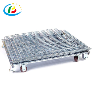 Di động có thể gập lại dây thép mạ kẽm lưới container đóng mở Pallet Lồng cho kho lưu trữ hàng hóa đóng mở kho - Product Image 2
