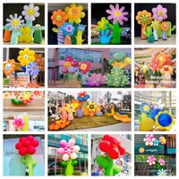 YTSF-D6 Modèle de fleur gonflable personnalisé avec piédestal, thème floral, pour activités extérieures, cour et publicité gonflable