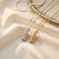 Collier chaîne en acier inoxydable de créateur, avec médaillon cylindrique ouvrable en émail, plaqué PVD, bijoux anti-rouille pour couple, vente en gros