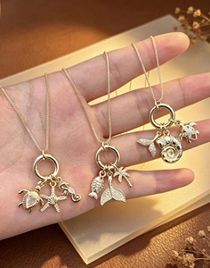 Ocean-themed Jewelry Accessories Zircon Jewelry Styles Link <b>Chain</b> Design Small Pendant Necklace - Product Image 5