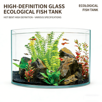 Aquarium écologique en verre HD thermoformé, petit et moyen, pour tortues, avec kit paysager pour salon
